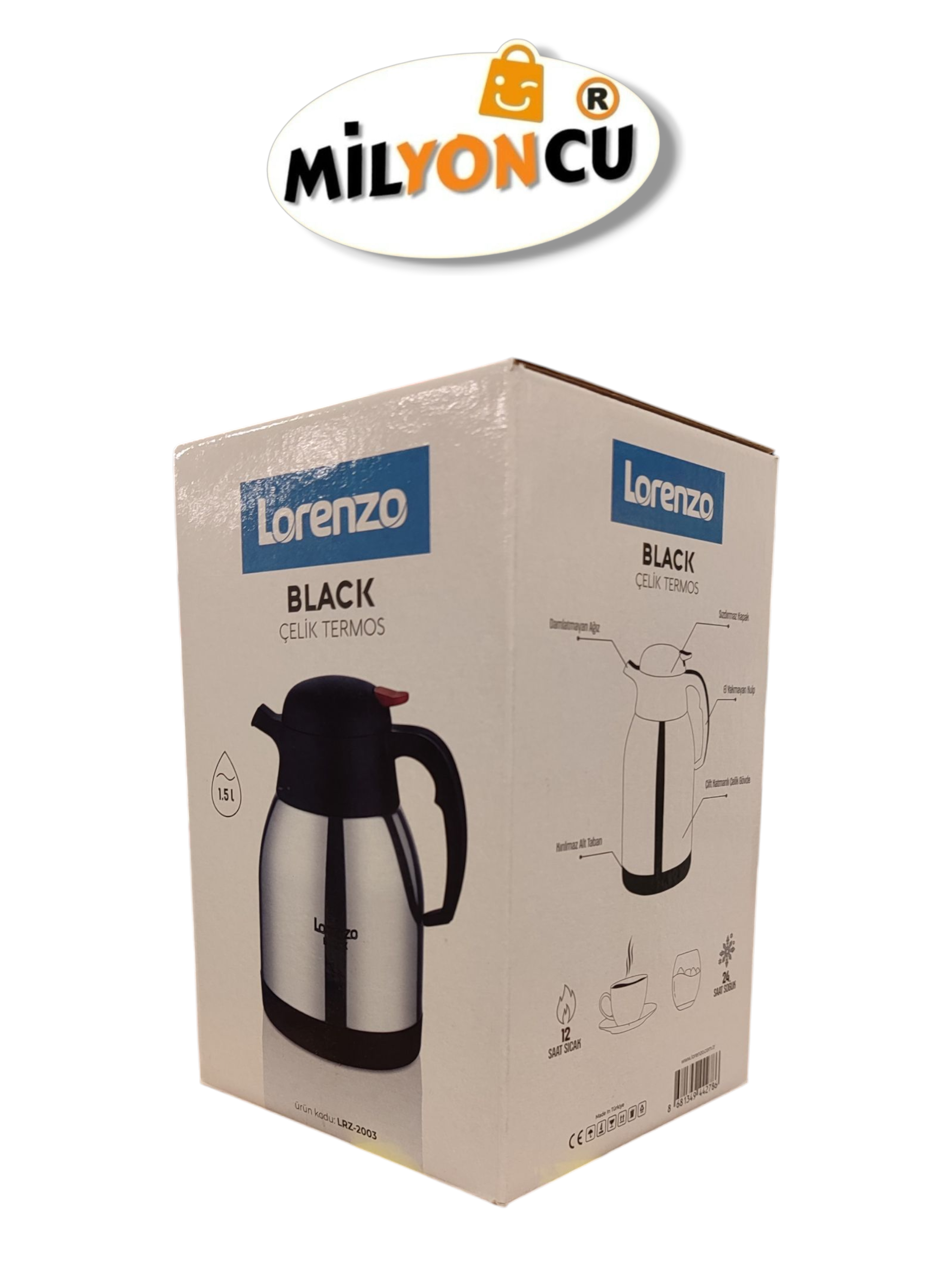 LORENZO PASLANMAZ TERMOS 1,5 LİTRE - Görsel 2