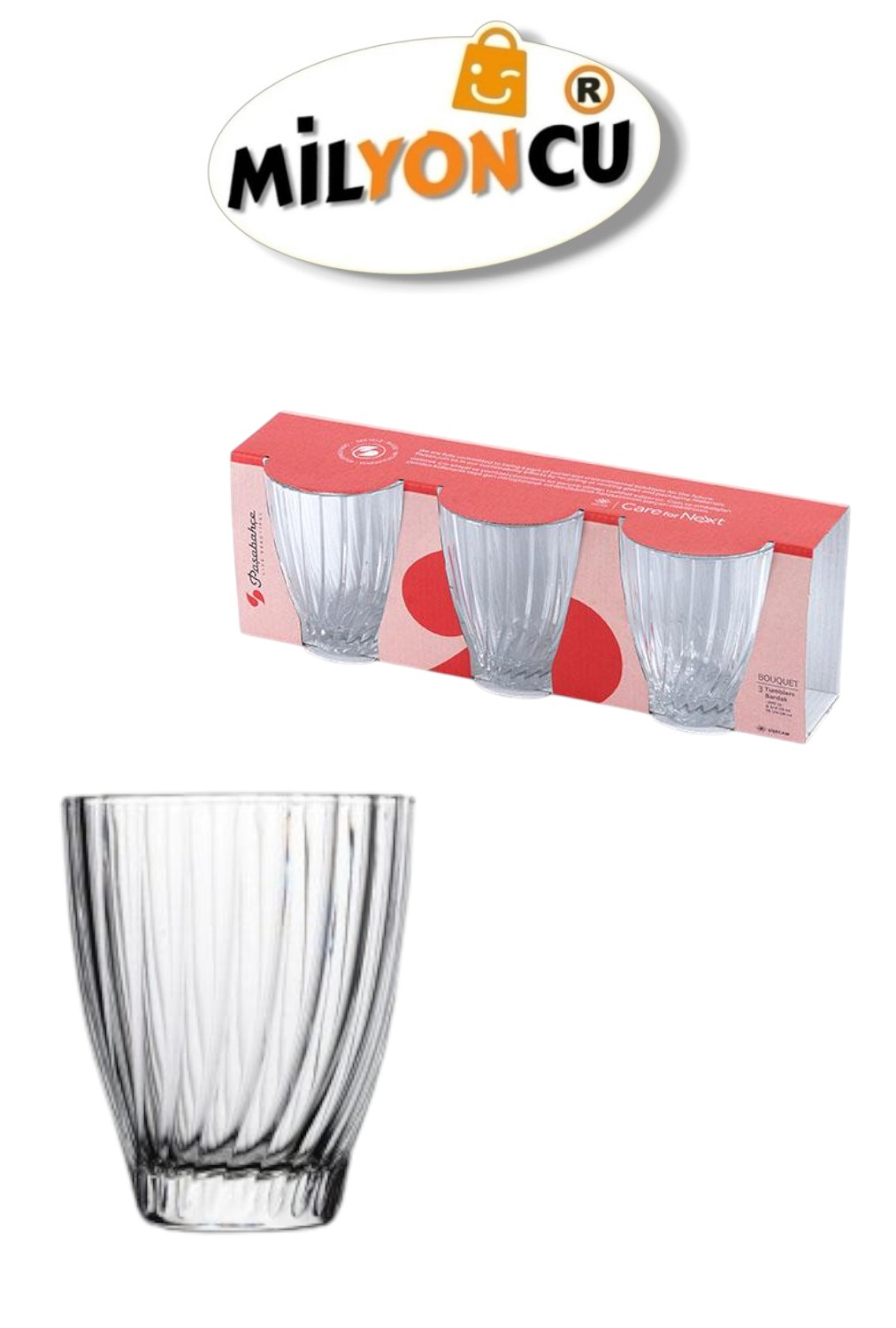 PAŞABAHÇE BOUQUET 3'LÜ BARDAK SETİ