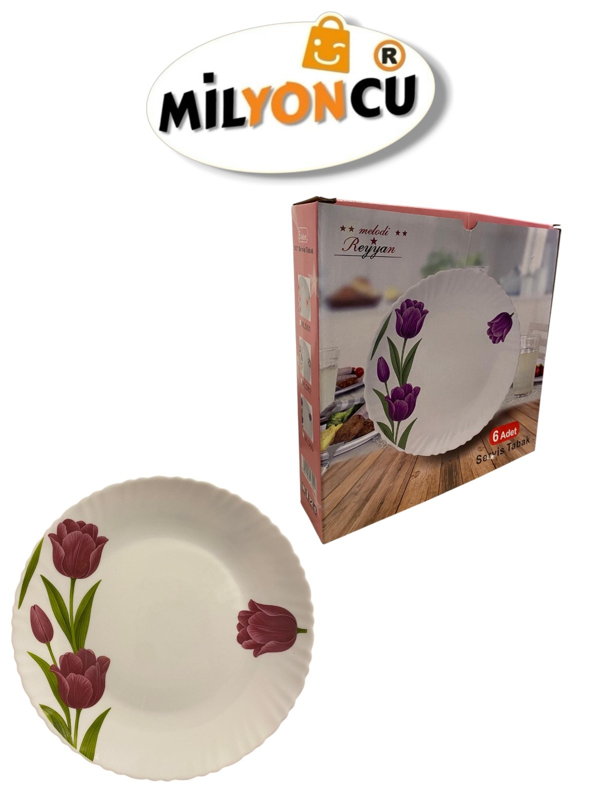 REYYAN 6'LI SERVİS TABAĞI 24 CM MLD03