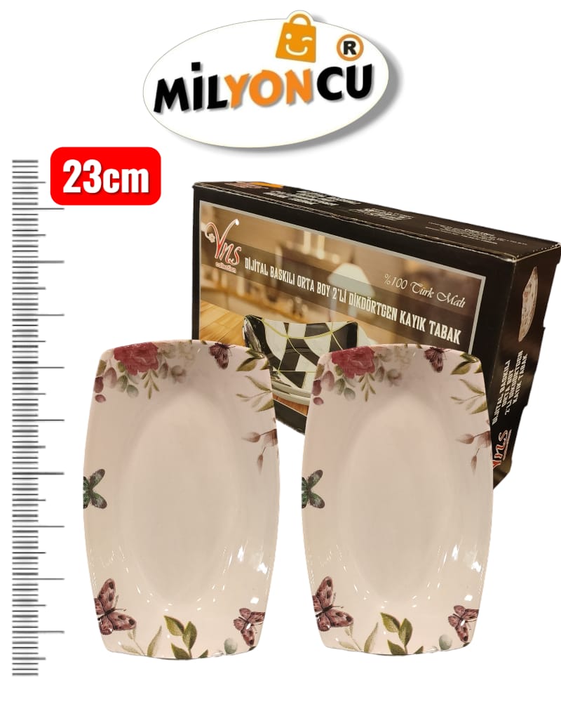 YNS 2'Lİ ORTA DİKDÖRTGEN KAYIK TABAK