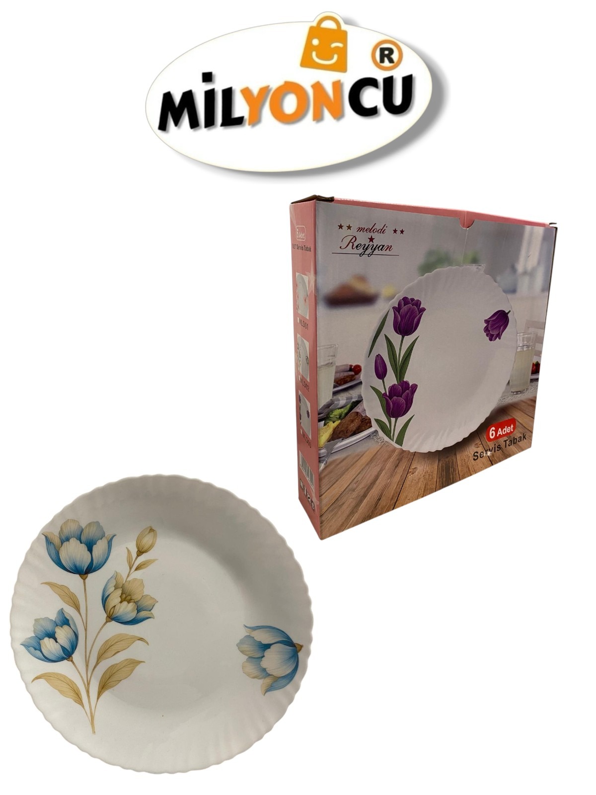 REYYAN 6'LI SERVİS TABAĞI 24 CM MLD02