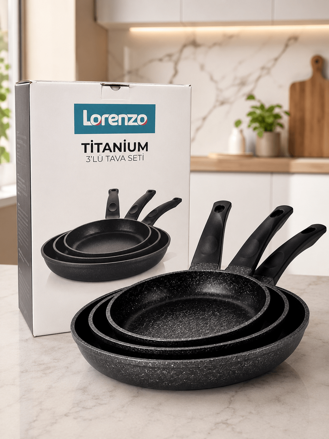 LORENZO TİTANİUM 3'LÜ TAVA SETİ