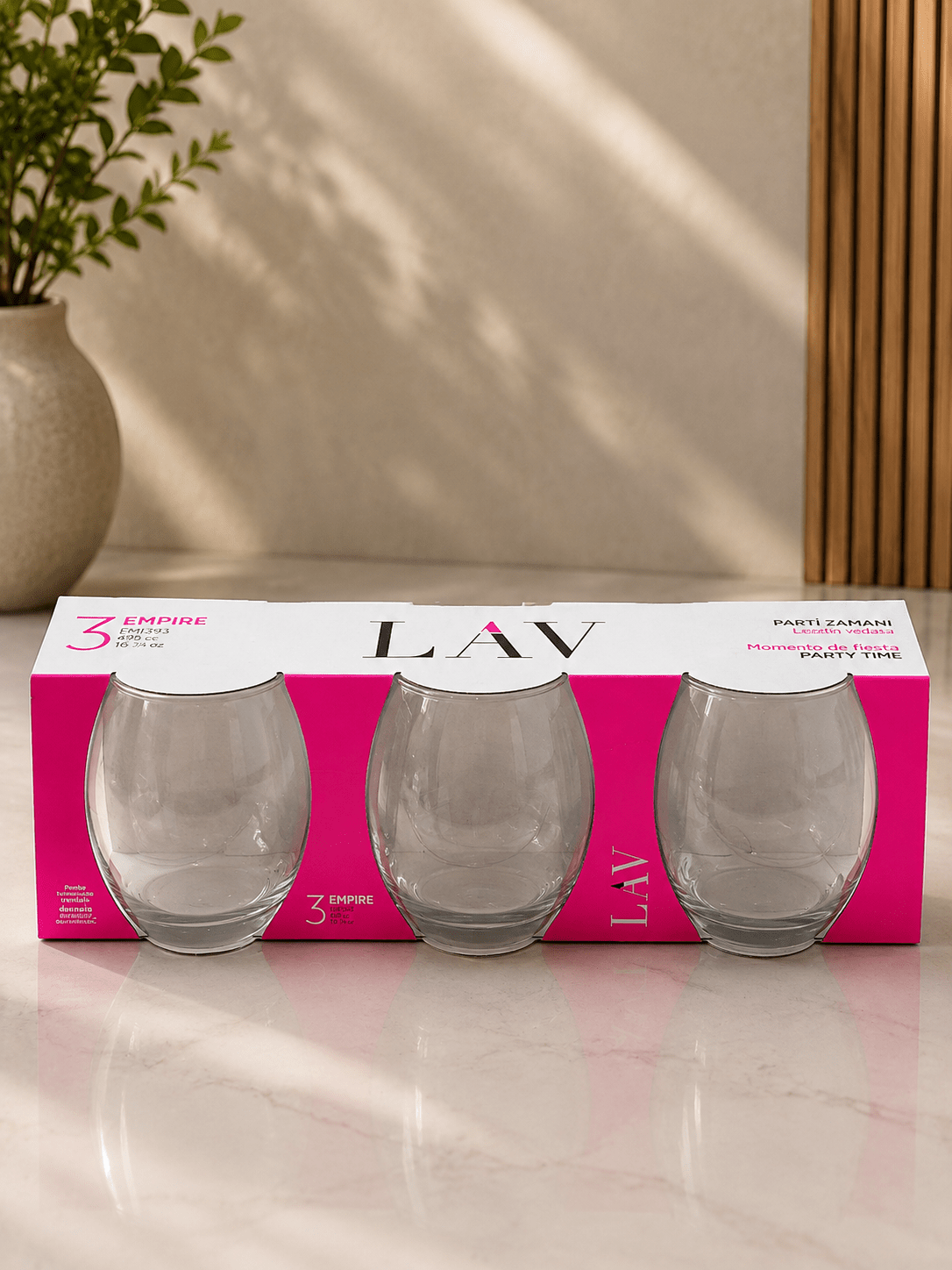 LAV EMPİRE 3'LÜ MEŞRUBAT BARDAK - Görsel 3